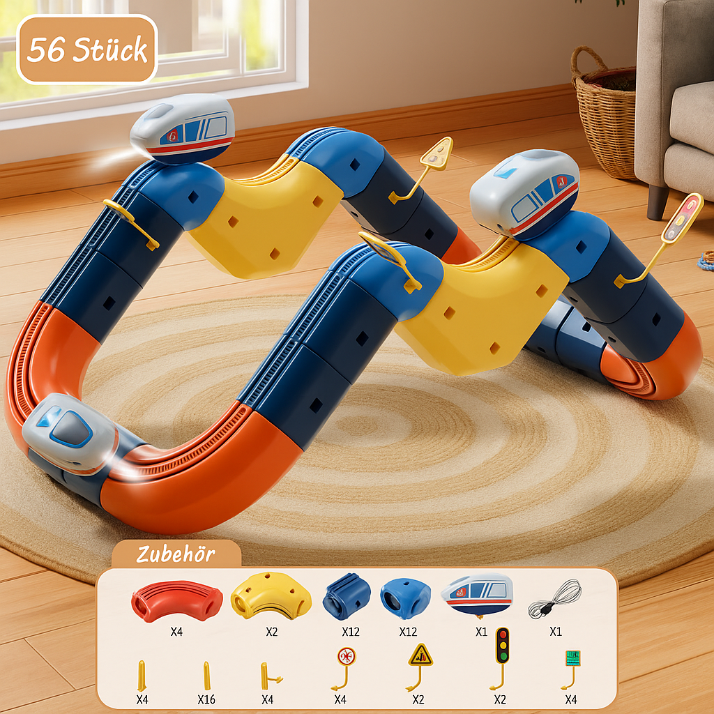 MagicRailCube: Interaktives Schienenbauspielzeug für frühkindliches Lernen